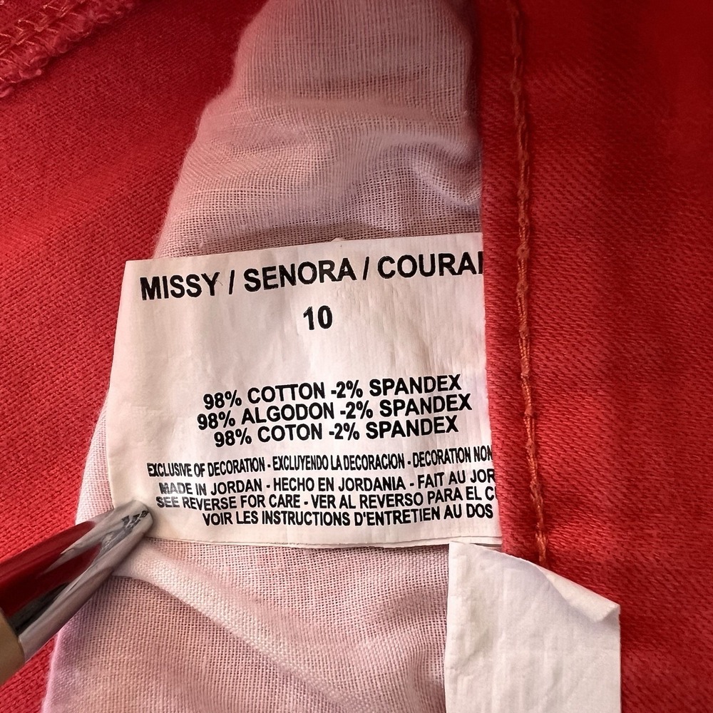Bandolino Women's Capri Pants Size 10 Coral Pink Cotton Blend Stretch - Picture 5 of 11